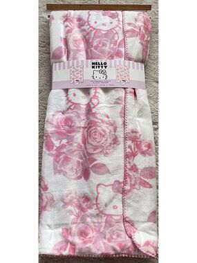 Hello Kitty Pink Rose Loveshackfancy Inspired  Reversible Throw Blanket Viral